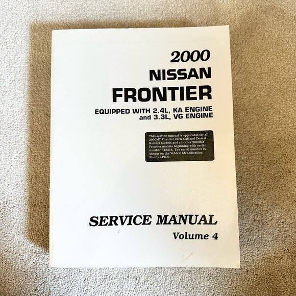 Nissan Frontier 2000 Factory Service Manual Volume 1-4 Shop Repair Original Set - Picture 6 of 6